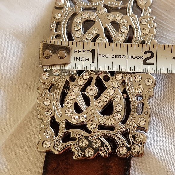 Old Navy Leather Belt with Rhinestone Buckle - Picture 12 of 13